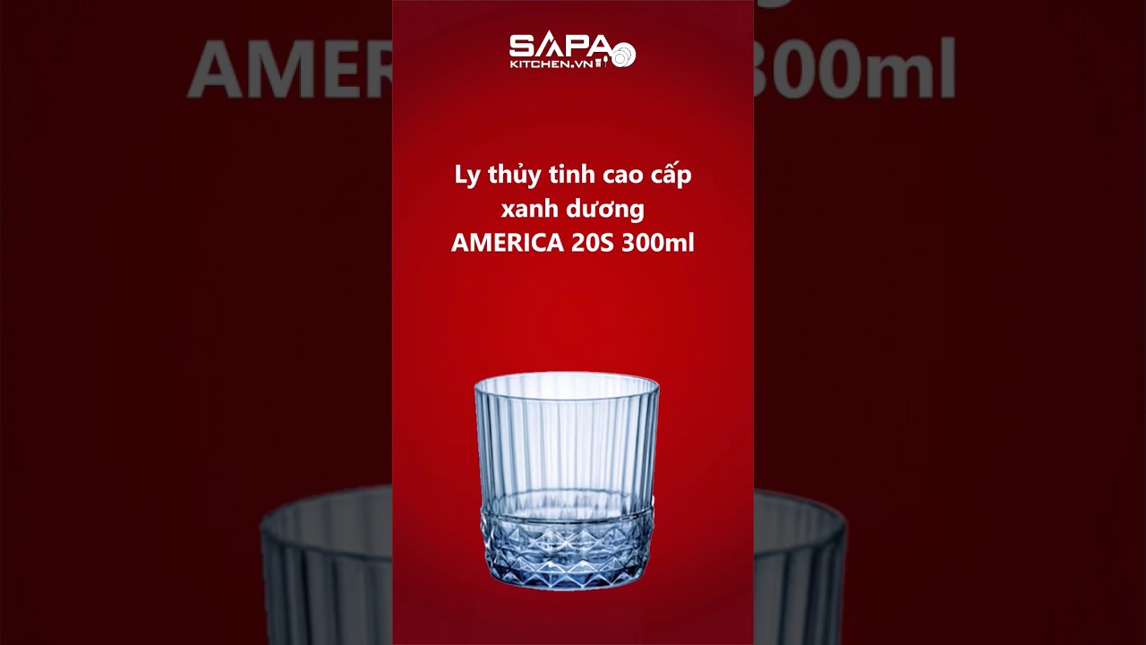 Ly thủy tinh cao cấp America 20s 30cl màu xanh dương - Ảnh 7