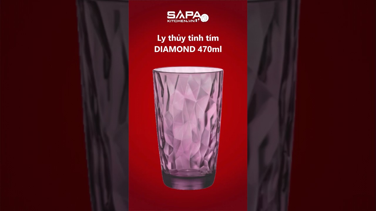 Ly thủy tinh Diamond 47cl màu tím - Ảnh 9