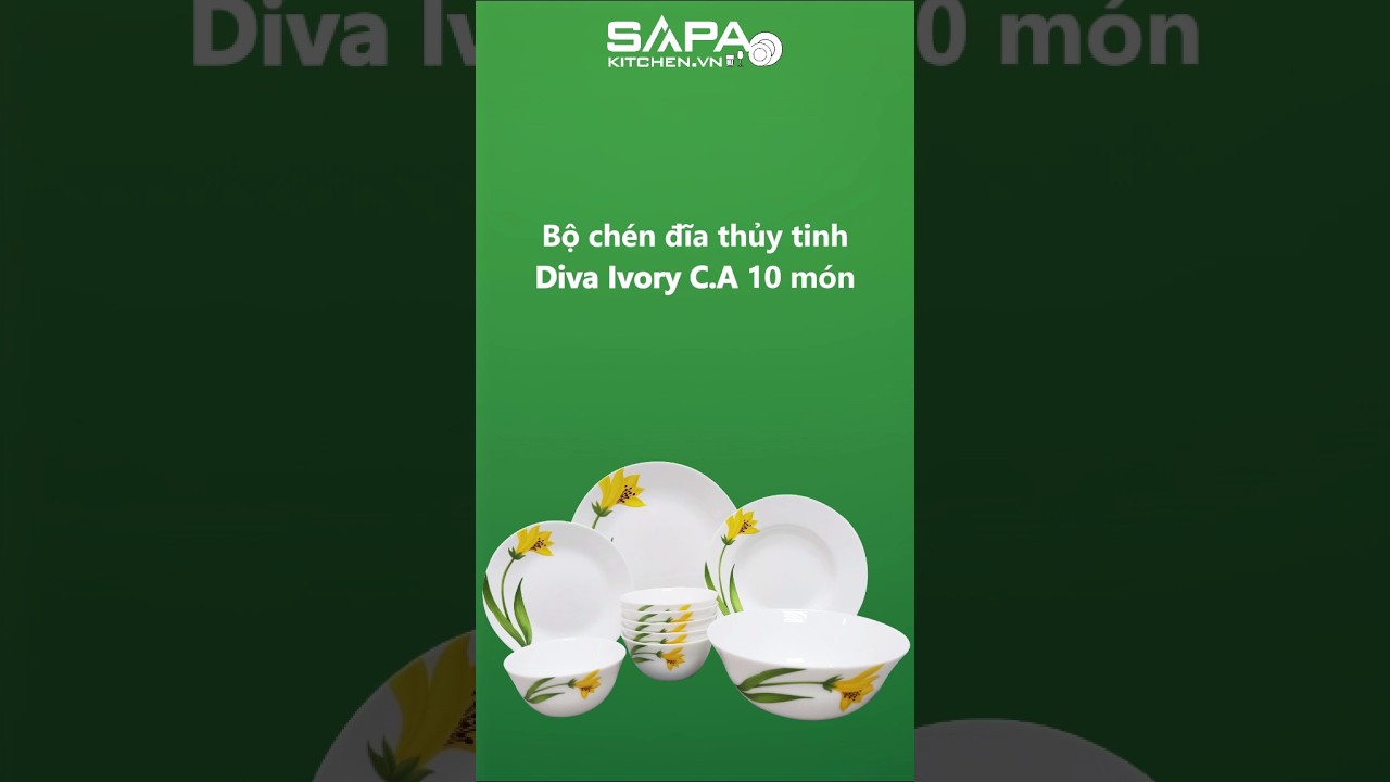 Bộ chén đĩa thủy tinh Diva Ivory Canary Arch 10 món (La Opala) - Ảnh 9