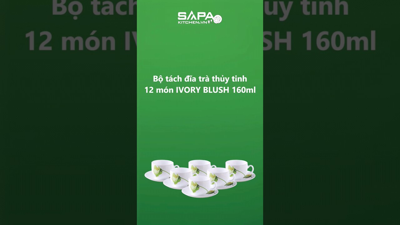 Combo giá tốt-Bộ tách đĩa trà thủy tinh 12 món 16CL Ivory Blush - Ảnh 5