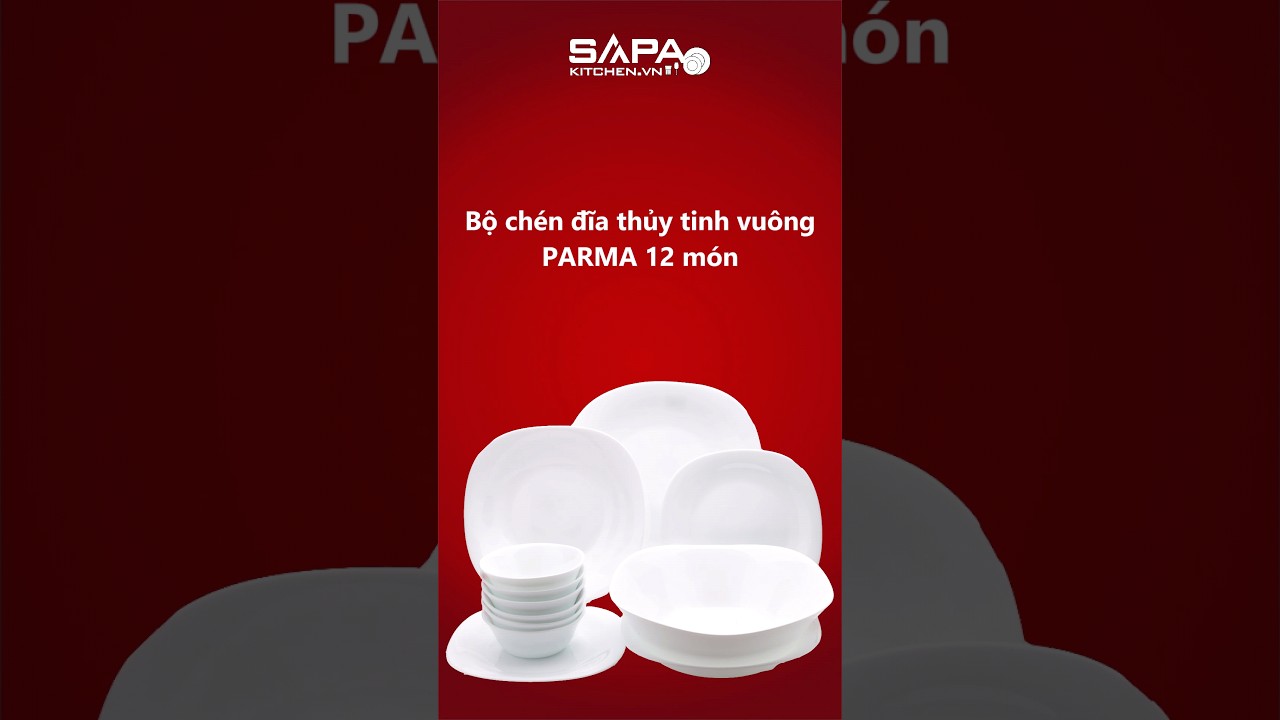 Bộ chén đĩa thủy tinh vuông Parma 12 món - Ảnh 14