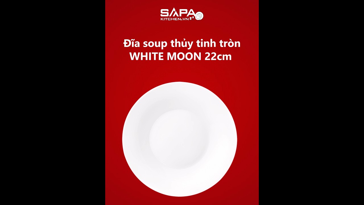 Đĩa soup thủy tinh tròn White moon 22 cm - Ảnh 9