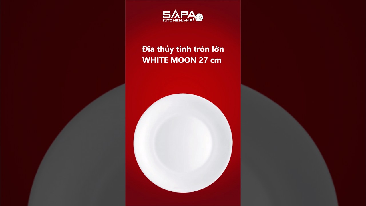 Đĩa thủy tinh tròn lớn White moon 27 cm - Ảnh 5
