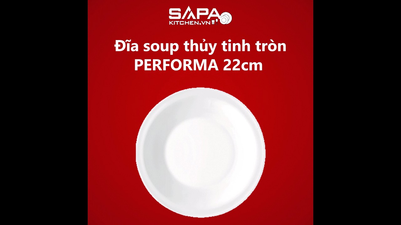 Đĩa soup thủy tinh tròn Performa 22 cm - Ảnh 3