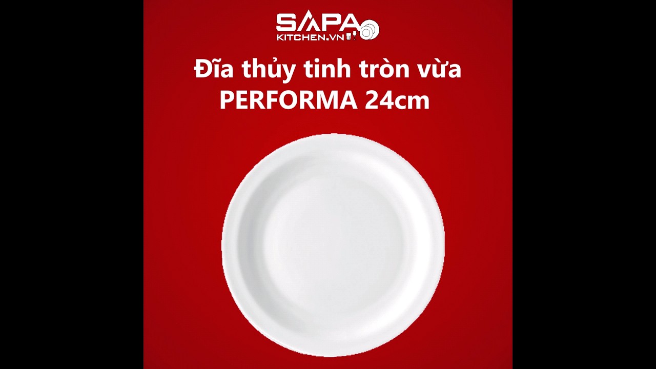 Đĩa thủy tinh tròn vừa Performa 24 cm - Ảnh 3