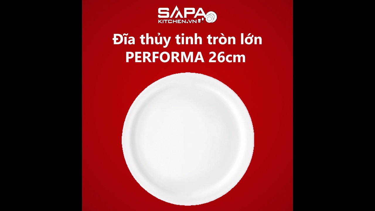 Đĩa thủy tinh tròn lớn Performa 26 cm - Ảnh 3
