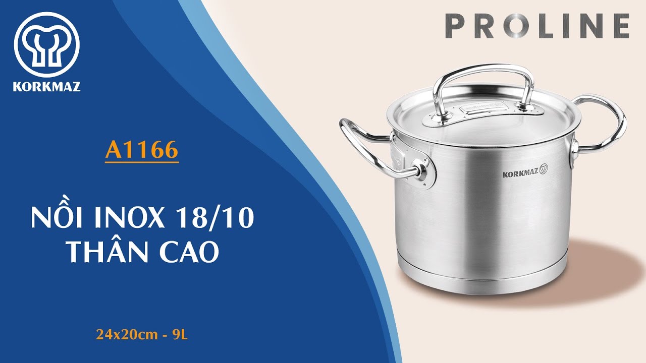 Nồi nấu bếp từ inox cao cấp Korkmaz Proline 9 lít thân cao - Ø24x20cm - A1166 - Ảnh 7