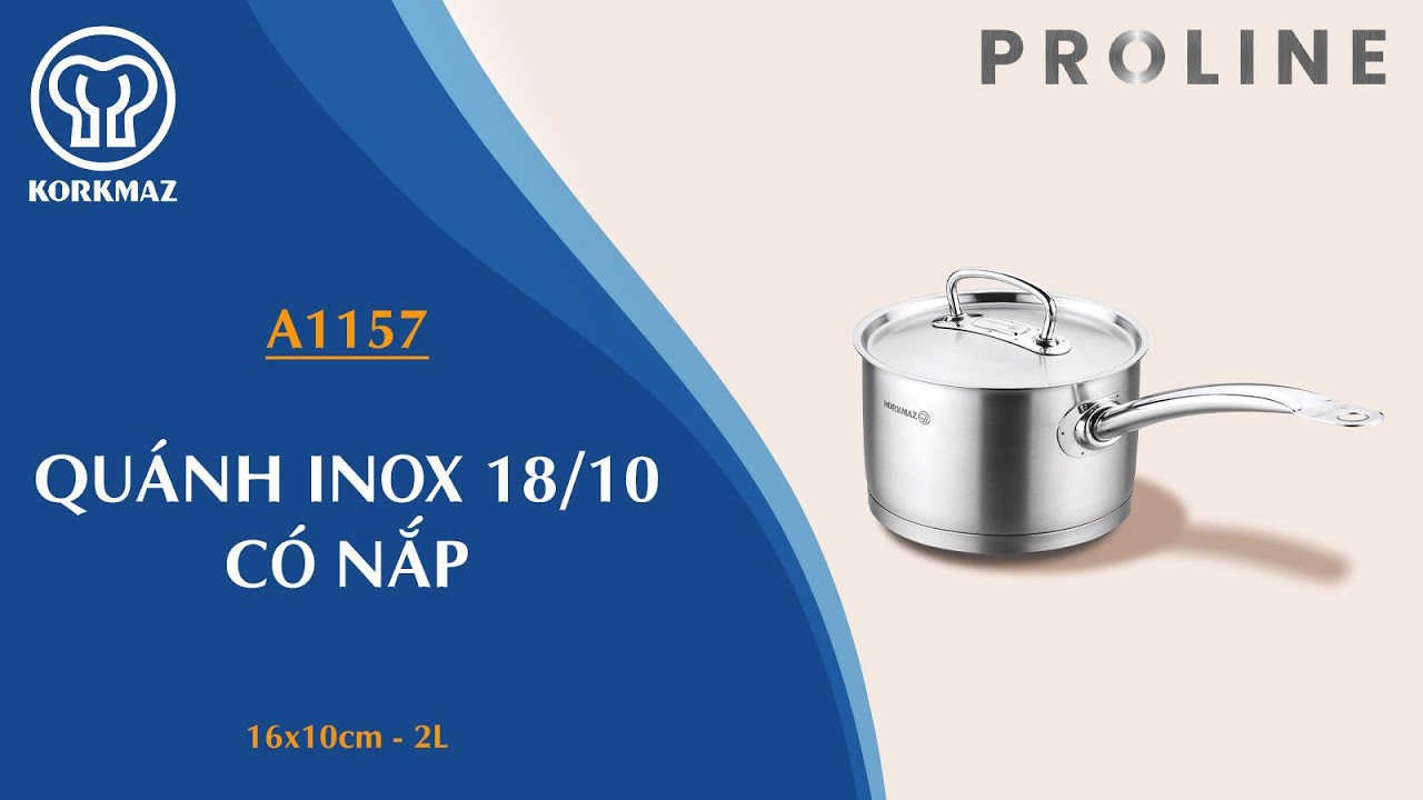 Quánh inox nấu bếp từ cao cấp Korkmaz Proline 2 lít có nắp inox - Ø16x10cm - A1157 - Ảnh 7
