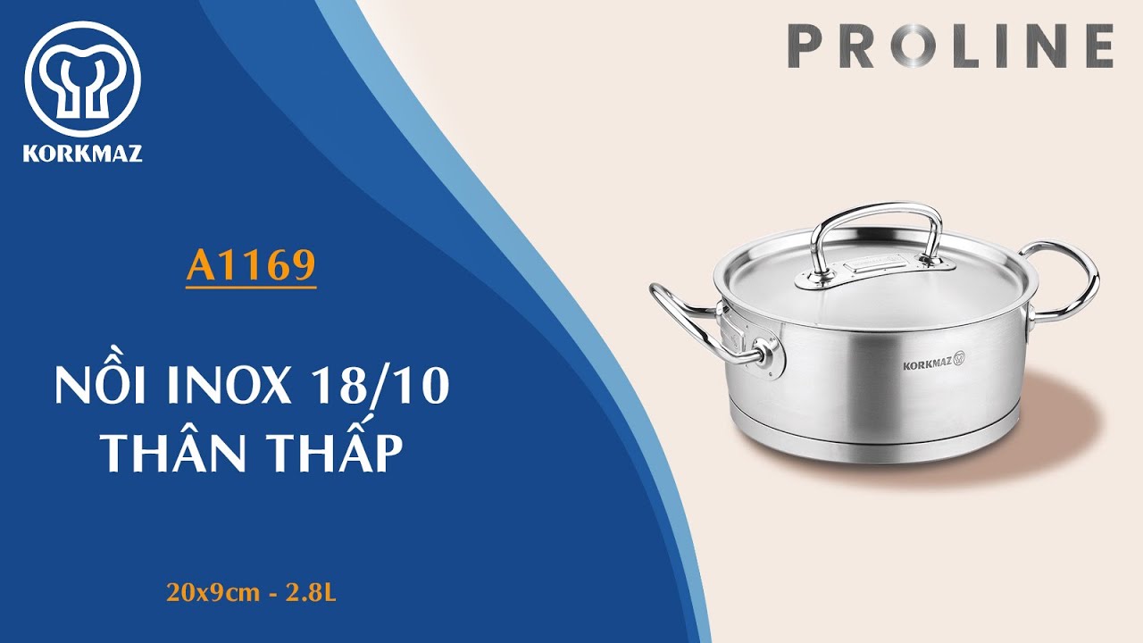 Nồi nấu bếp từ inox cao cấp Korkmaz Proline 2.8 lít thân thấp - Ø20x9cm - A1169 - Ảnh 7