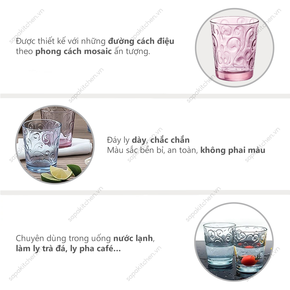 Ly thủy tinh Naos 29.5cl màu hồng - Ảnh 3