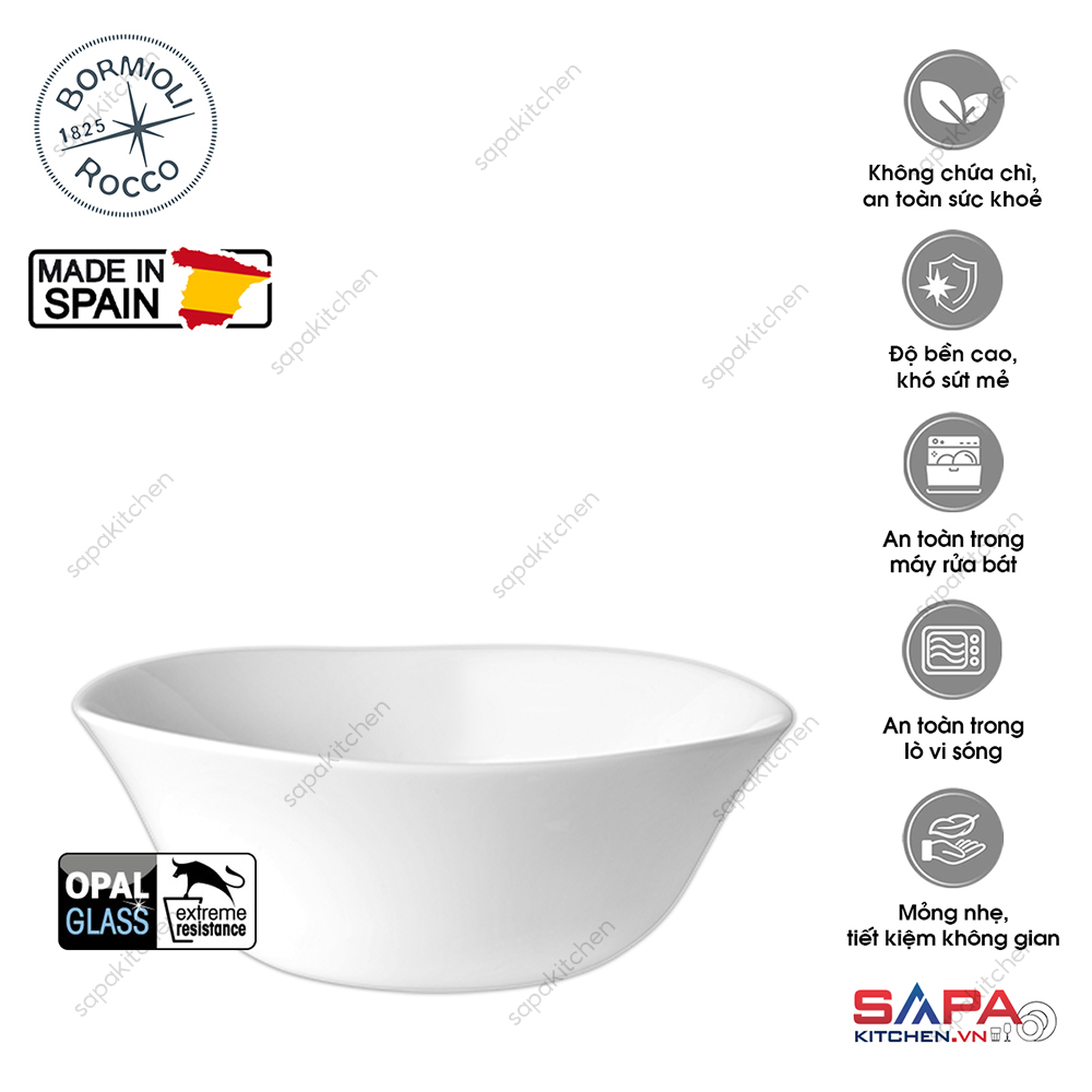 Tô thủy tinh vuông nhỏ Parma 14 cm