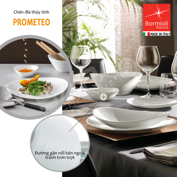 Đĩa soup thủy tinh oval Prometeo 23 x 20 cm - Ảnh 10