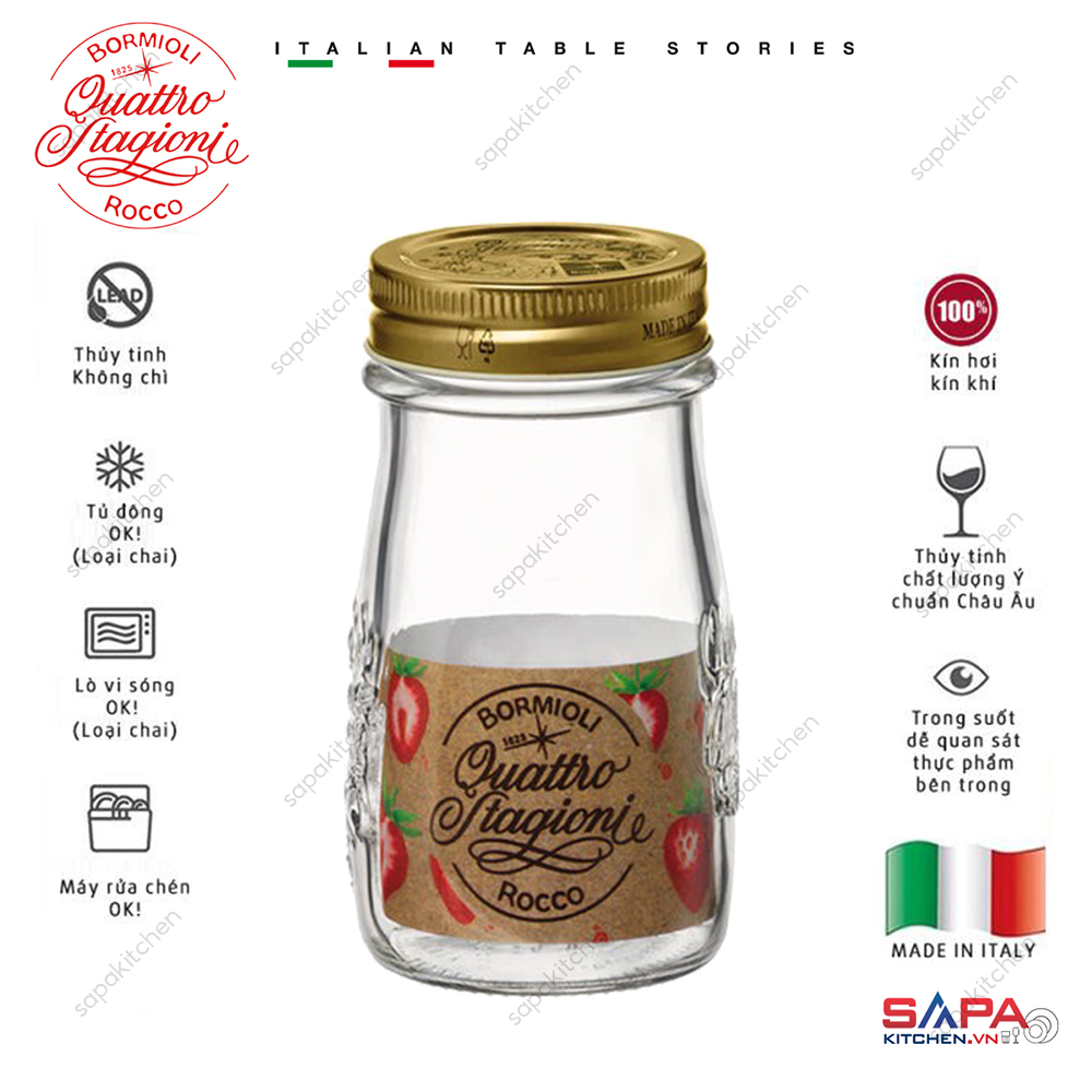 Chai thủy tinh nắp vặn Quattro 200ml