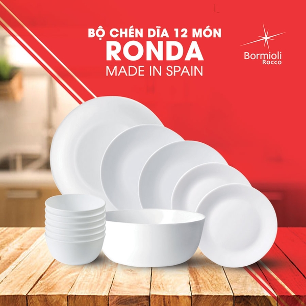 Bộ chén đĩa thủy tinh Ronda 12 món (Bormioli Rocco) - Ảnh 9