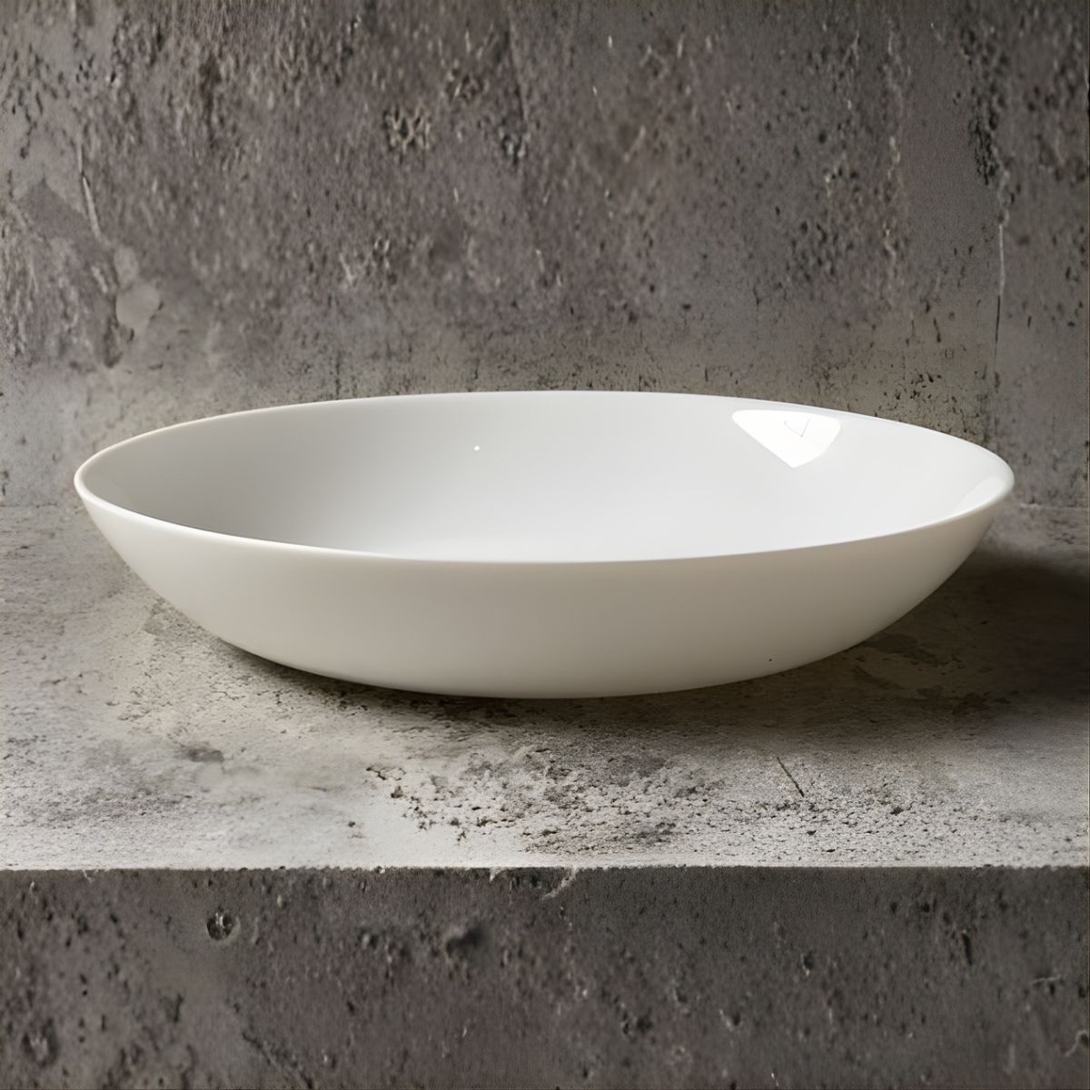 Đĩa soup thủy tinh tròn White moon 22 cm - Ảnh 2