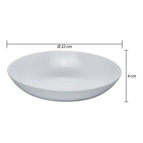Đĩa soup thủy tinh tròn White moon 22 cm - Ảnh 6