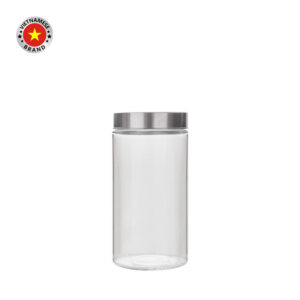 Hũ thủy tinh tròn nắp vặn inox 1.6L - SAPATA