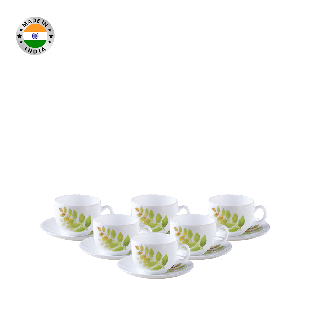 Combo giá tốt-Bộ tách đĩa trà thủy tinh 12 món 16CL Yellow Grace - Ảnh 3