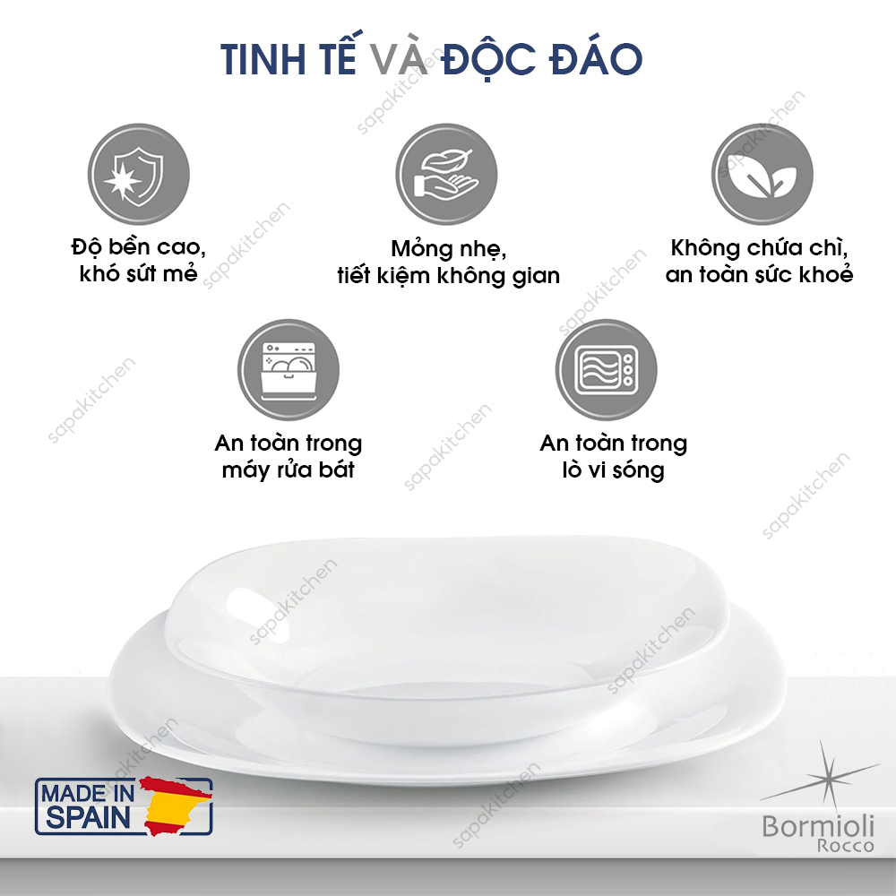 Đĩa thủy tinh chữ nhật lớn Parma 24 x 34 cm - Ảnh 7