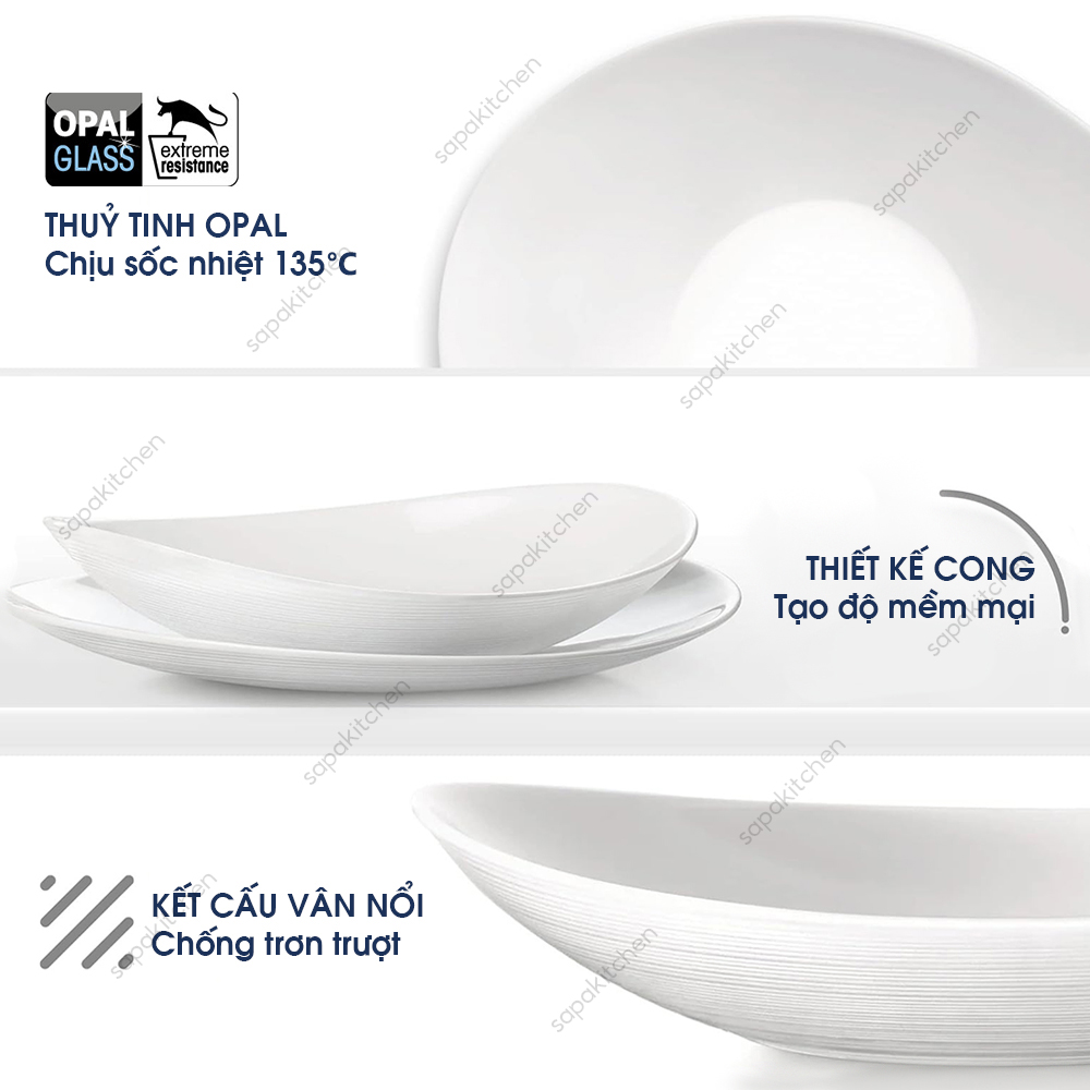 Đĩa soup thủy tinh oval Prometeo 23 x 20 cm - Ảnh 7