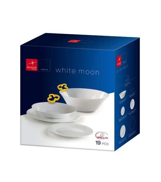 Bộ chén đĩa thủy tinh tròn White moon 19 món - Ảnh 9
