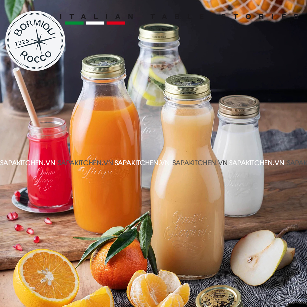 Chai thủy tinh bầu nắp vặn Quattro 1000ml - Ảnh 7